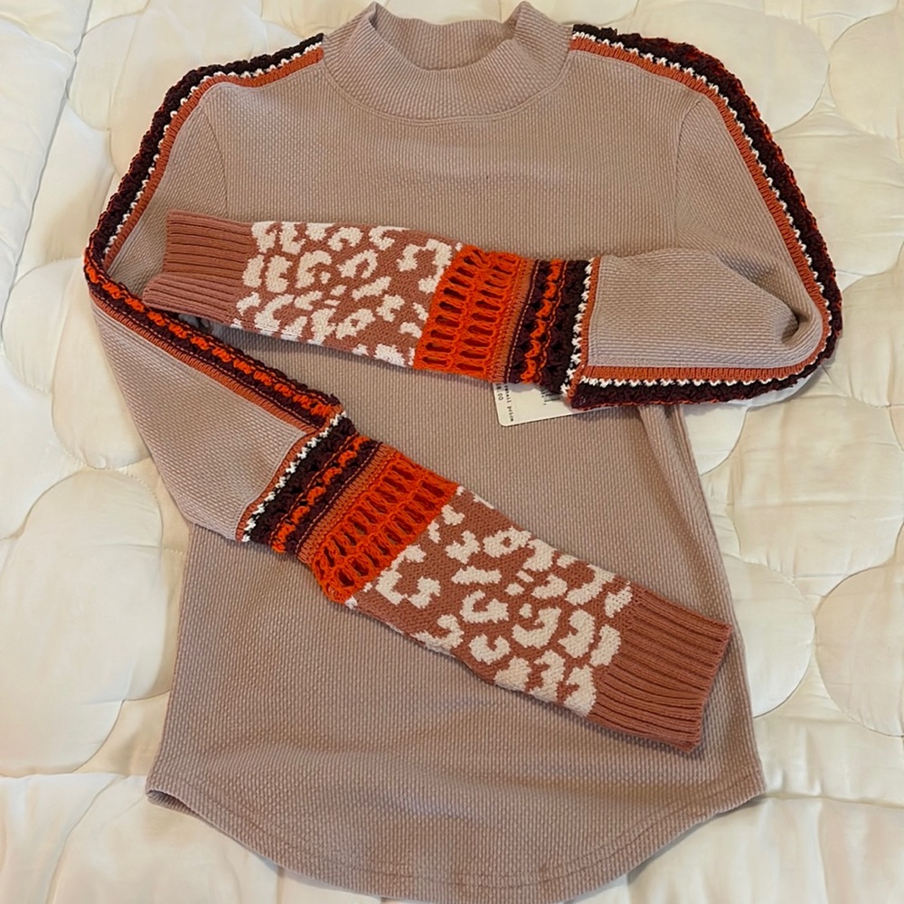 New with Tag free people waffle knit sweater.